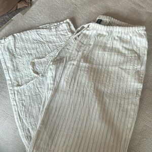 H&M linen blend striped pants S